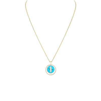 MESSIKA LUCKY MOVE TURQUOISE NECKLACE MEDIUM YELLOW GOLD DIAMOND NECKLACE 10836